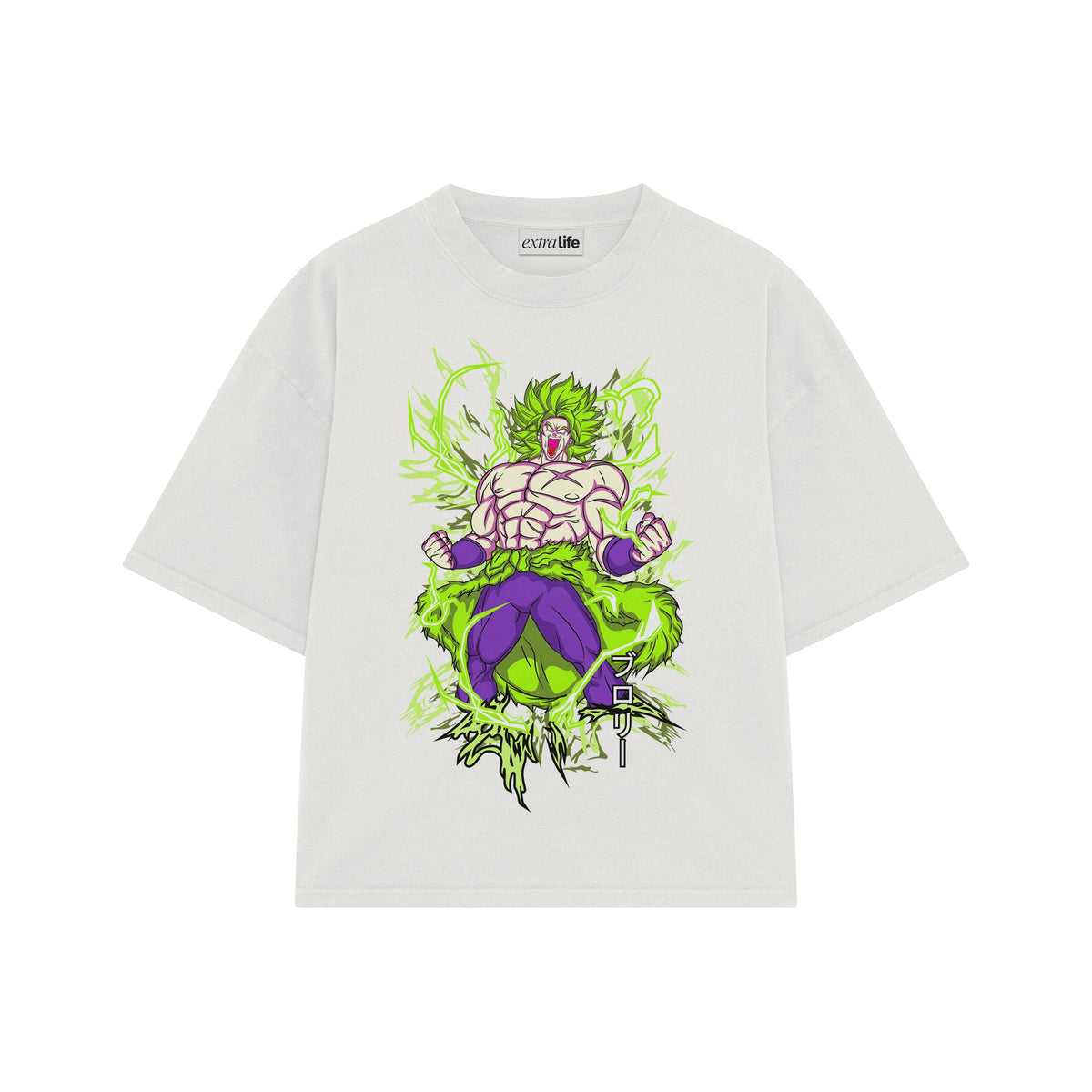 Playera streetwear premium de anime y gaming ExtraLife MX, corte oversized drop shoulder ligero y fresco en color Deep Black y Off-White, moda urbana mexicana de culto.