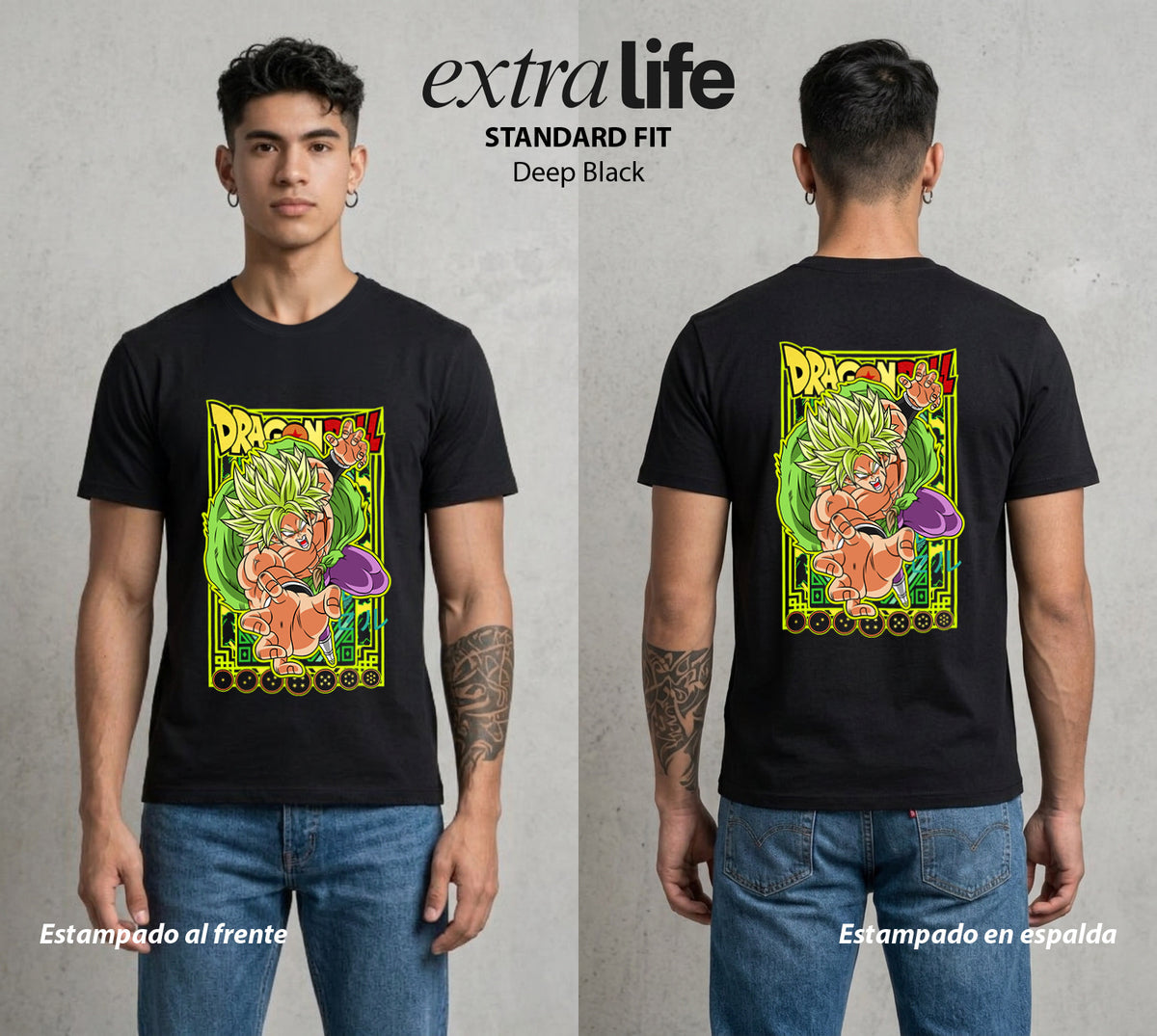 El Poder de las Esferas | El Saiyajin Legendario #00683 - Playera Classic Premium | Deep Black - Foto en modelo