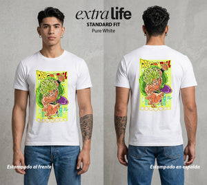 El Poder de las Esferas | El Saiyajin Legendario #00683 - Playera Classic Premium | Pure White - Foto en modelo