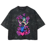 Playera streetwear premium de anime y gaming ExtraLife MX, corte boxy deluxe mineral wash heavyweight en color Acid Wash, moda urbana mexicana de culto.