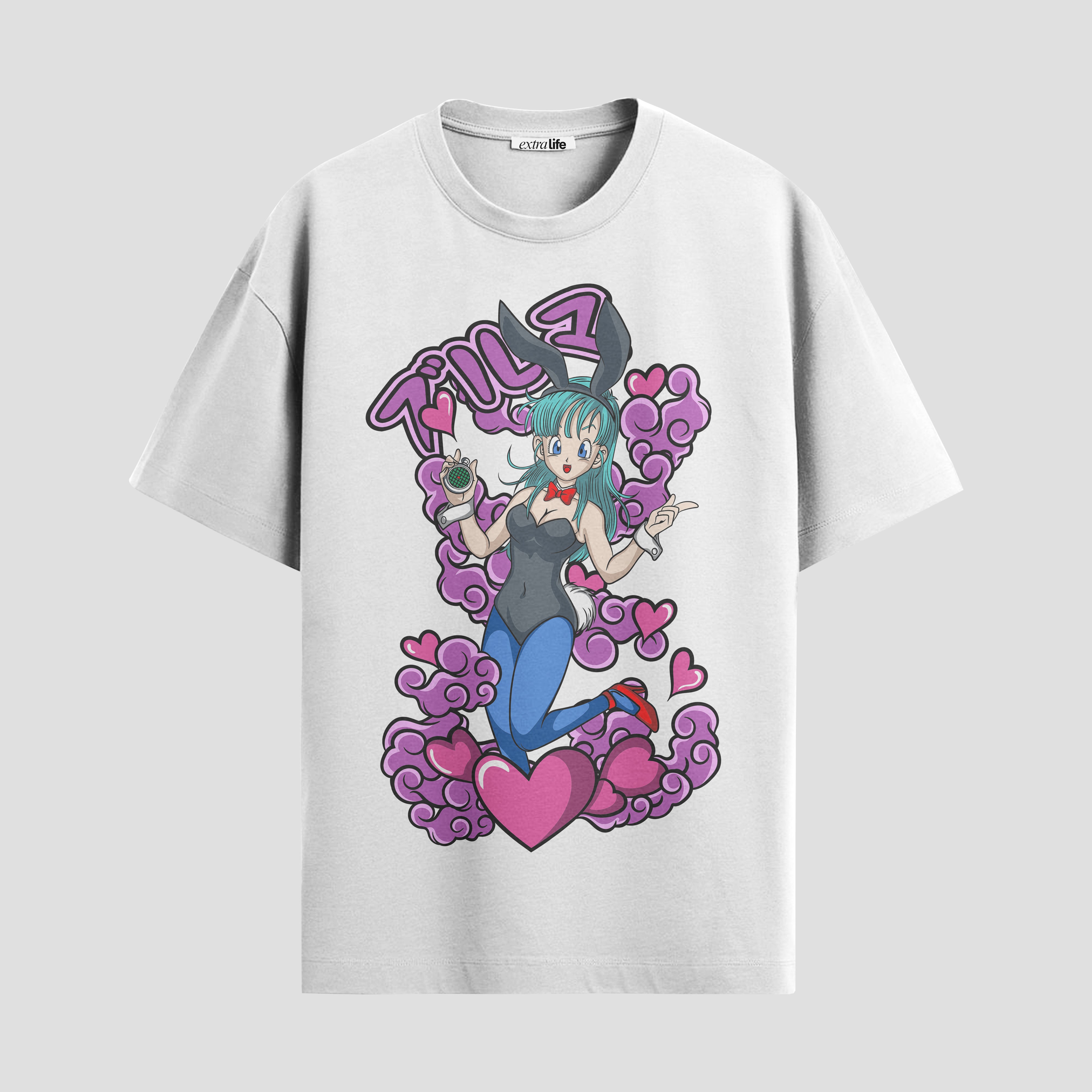 Playera urbana de anime y gaming ExtraLife MX, corte Standard Fit unisex ligero y transpirable en color Deep Black y Pure White, ropa de uso diario para gym y casual.