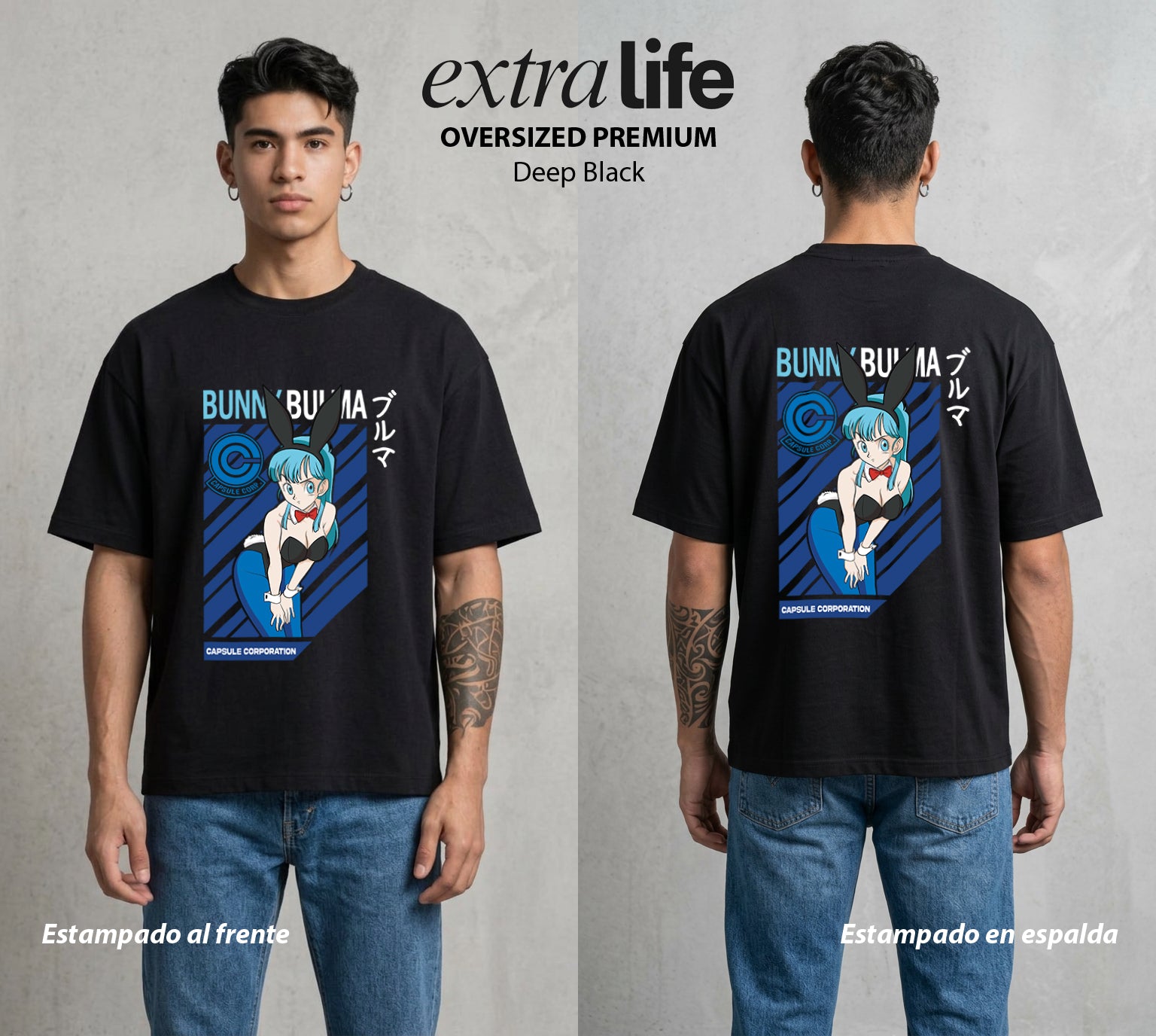 El Poder de las Esferas | La Genio del Universo #00693 - Playera Oversized Premium | Deep Black - Foto en modelo