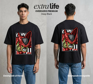El Poder de las Esferas | La Perfeccion Genetica #00695 - Playera Oversized Premium | Deep Black - Foto en modelo