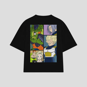 Playera streetwear premium de anime y gaming ExtraLife MX, corte oversized drop shoulder ligero y fresco en color Deep Black y Off-White, moda urbana mexicana de culto.