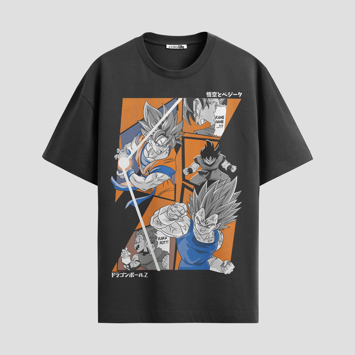 Playera urbana de anime y gaming ExtraLife MX, corte Classic Premium unisex ligero y transpirable en color Deep Black y Pure White, ropa de uso diario para gym y casual.