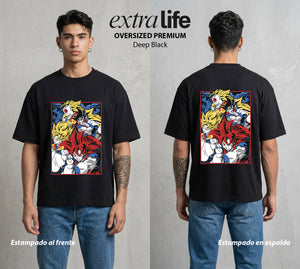 El Poder de las Esferas | Los Heroes del Universo #00703 - Playera Oversized Premium | Deep Black - Foto en modelo