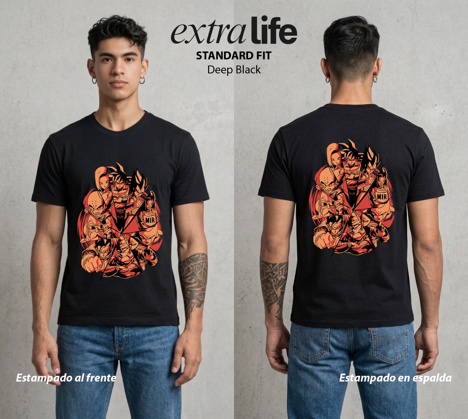 El Poder de las Esferas | Los Heroes del Universo #00705 - Playera Standard Fit | Deep Black - Foto en modelo
