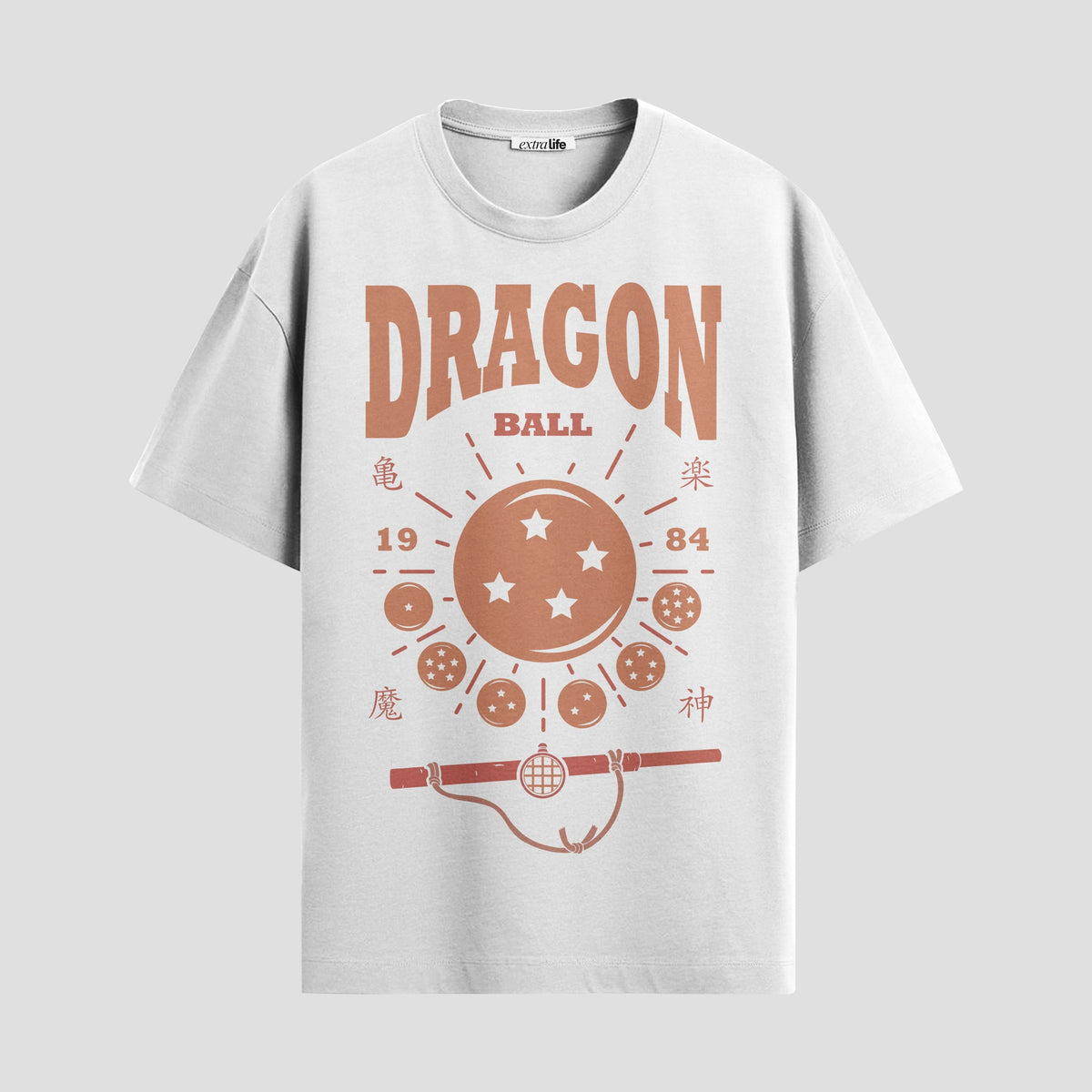 Playera urbana de anime y gaming ExtraLife MX, corte Classic Premium unisex ligero y transpirable en color Deep Black y Pure White, ropa de uso diario para gym y casual.