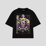 Playera streetwear premium de anime y gaming ExtraLife MX, corte oversized drop shoulder ligero y fresco en color Deep Black y Off-White, moda urbana mexicana de culto.