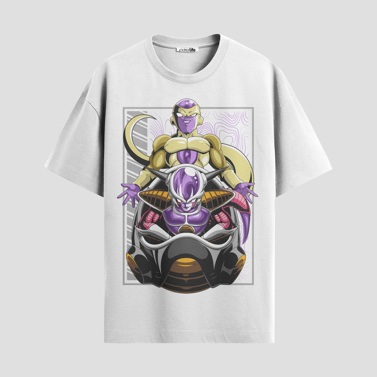 Playera urbana de anime y gaming ExtraLife MX, corte Classic Premium unisex ligero y transpirable en color Deep Black y Pure White, ropa de uso diario para gym y casual.