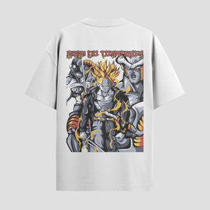 Playera urbana de anime y gaming ExtraLife MX, corte Standard Fit unisex ligero y transpirable en color Deep Black y Pure White, ropa de uso diario para gym y casual.
