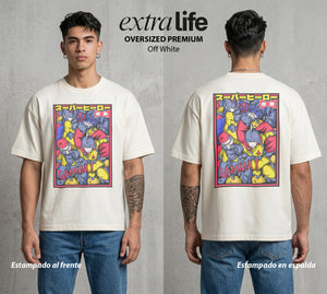 El Poder de las Esferas | El Doble Poder #00731 - Playera Oversized Premium | Off White - Foto en modelo
