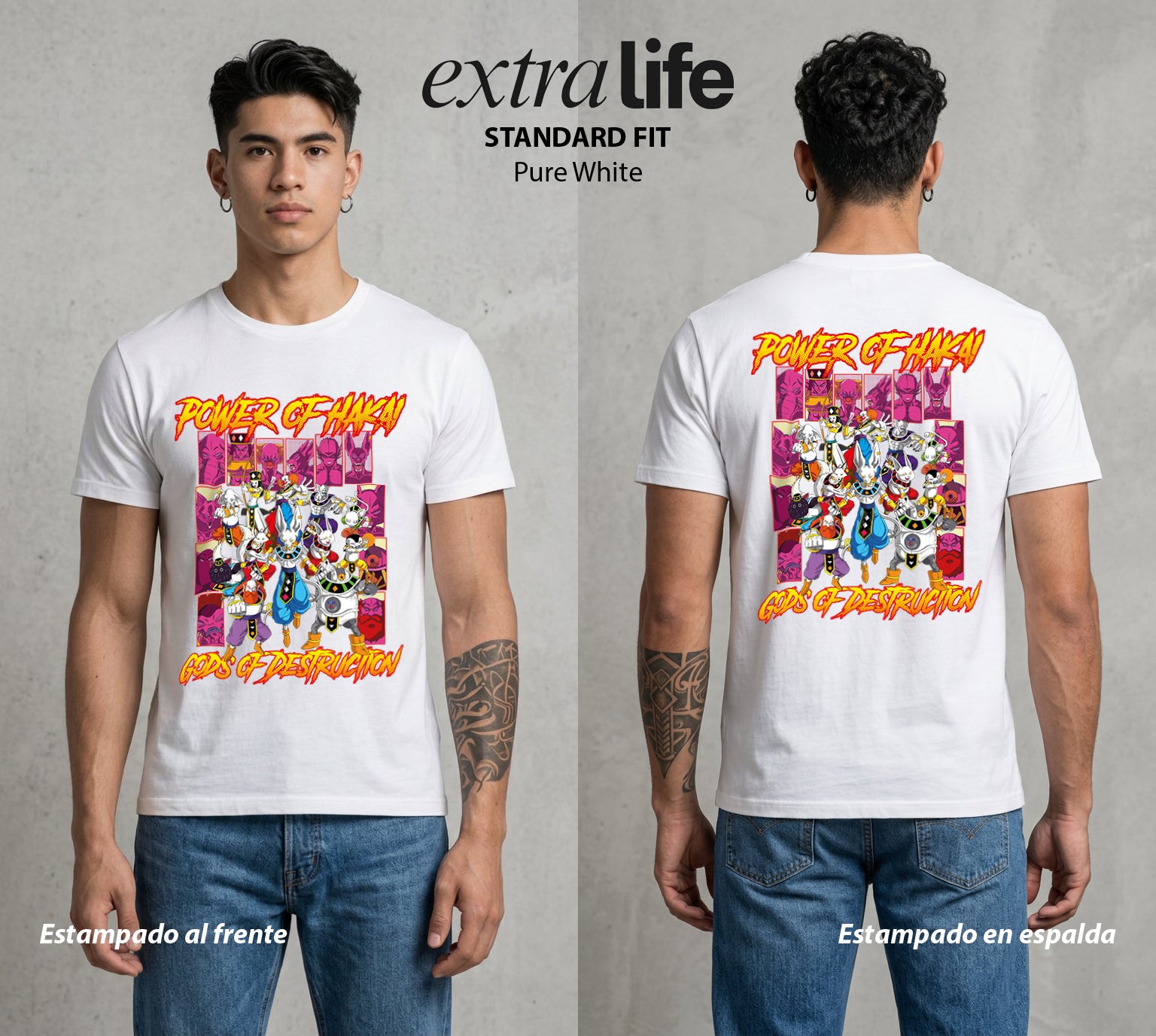 El Poder de las Esferas | Los Dioses del Caos #00735 - Playera Standard Fit | Pure White - Foto en modelo