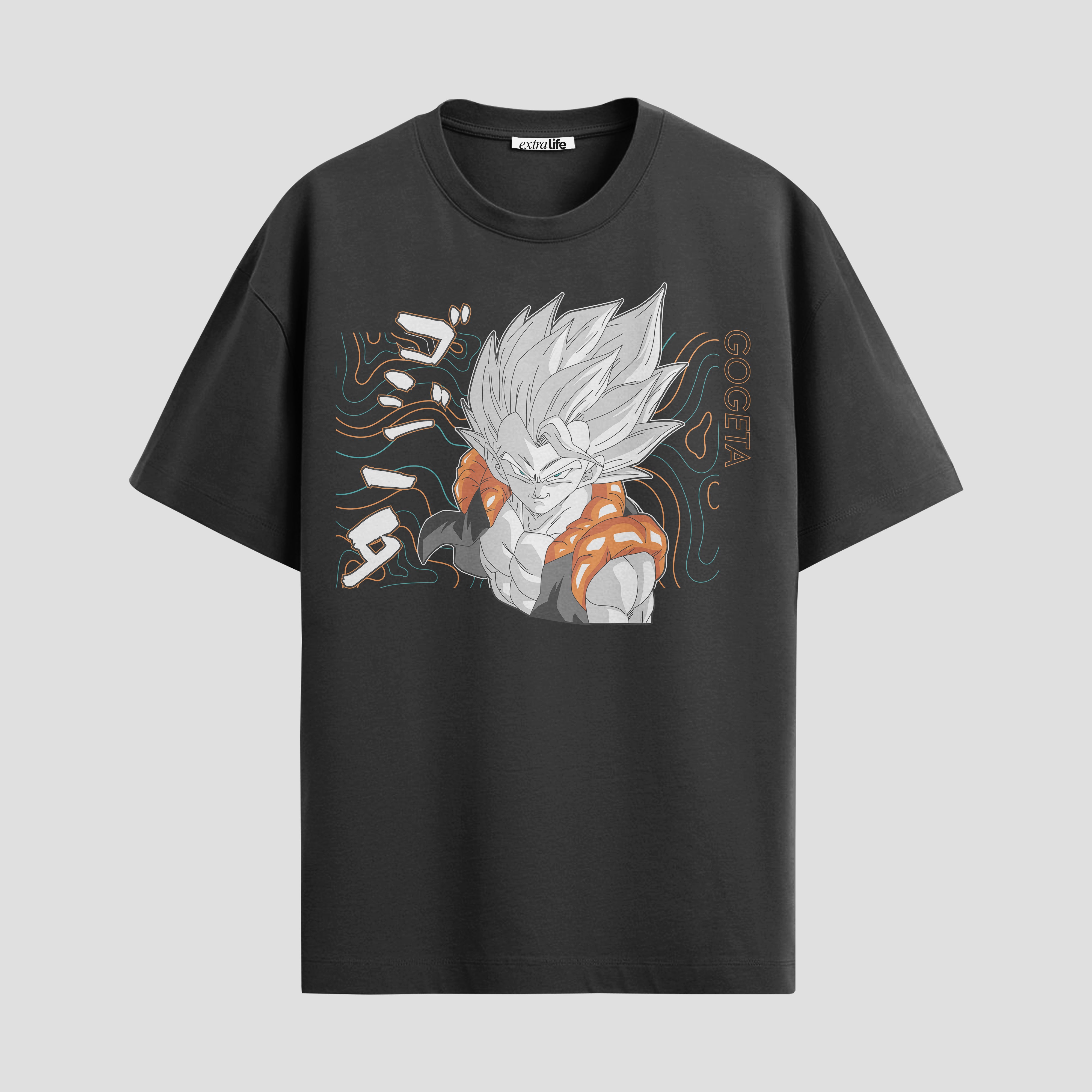 Playera urbana de anime y gaming ExtraLife MX, corte Standard Fit unisex ligero y transpirable en color Deep Black y Pure White, ropa de uso diario para gym y casual.