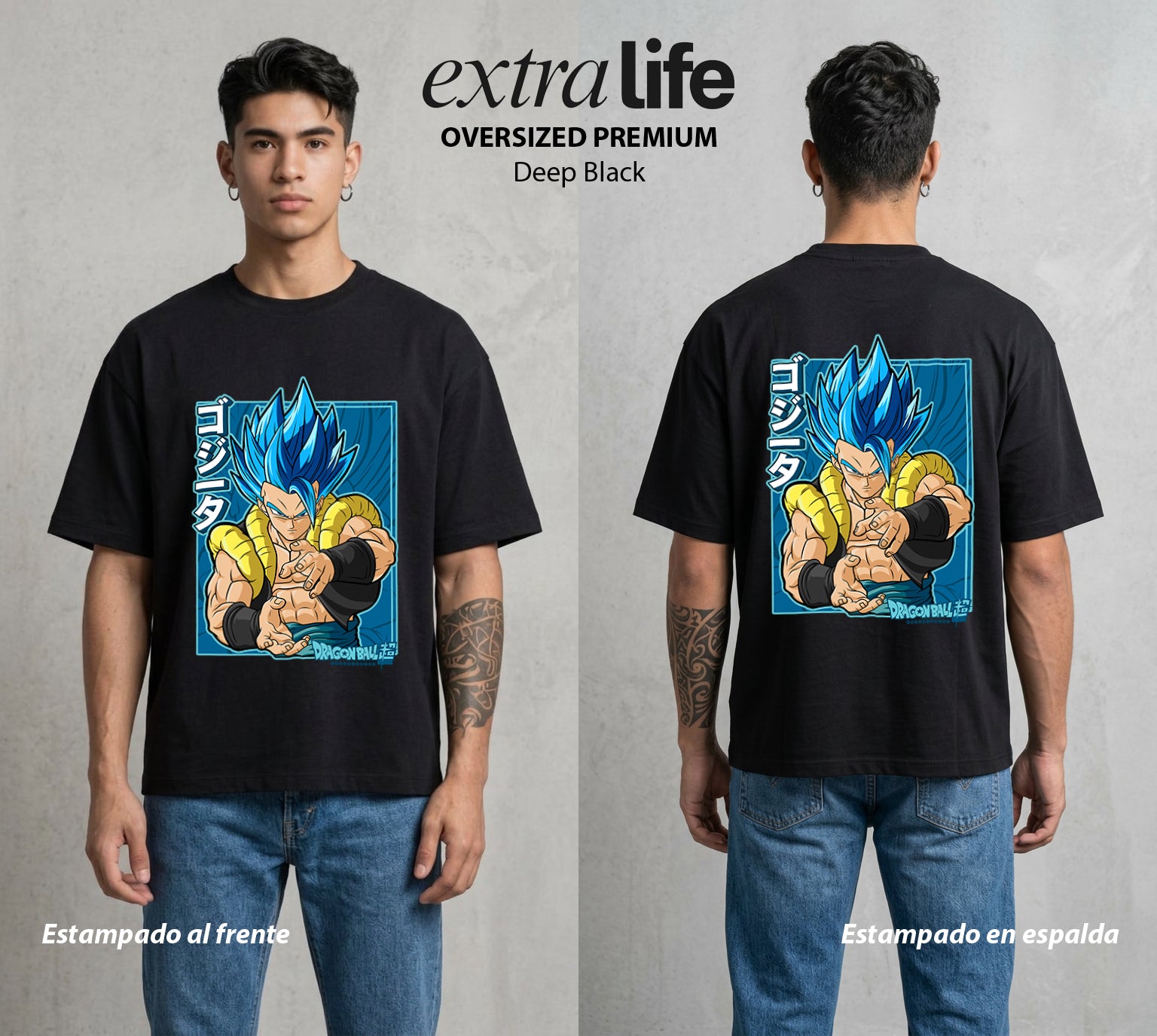 El Poder de las Esferas | La Fusion Suprema #00737 - Playera Oversized Premium | Deep Black - Foto en modelo