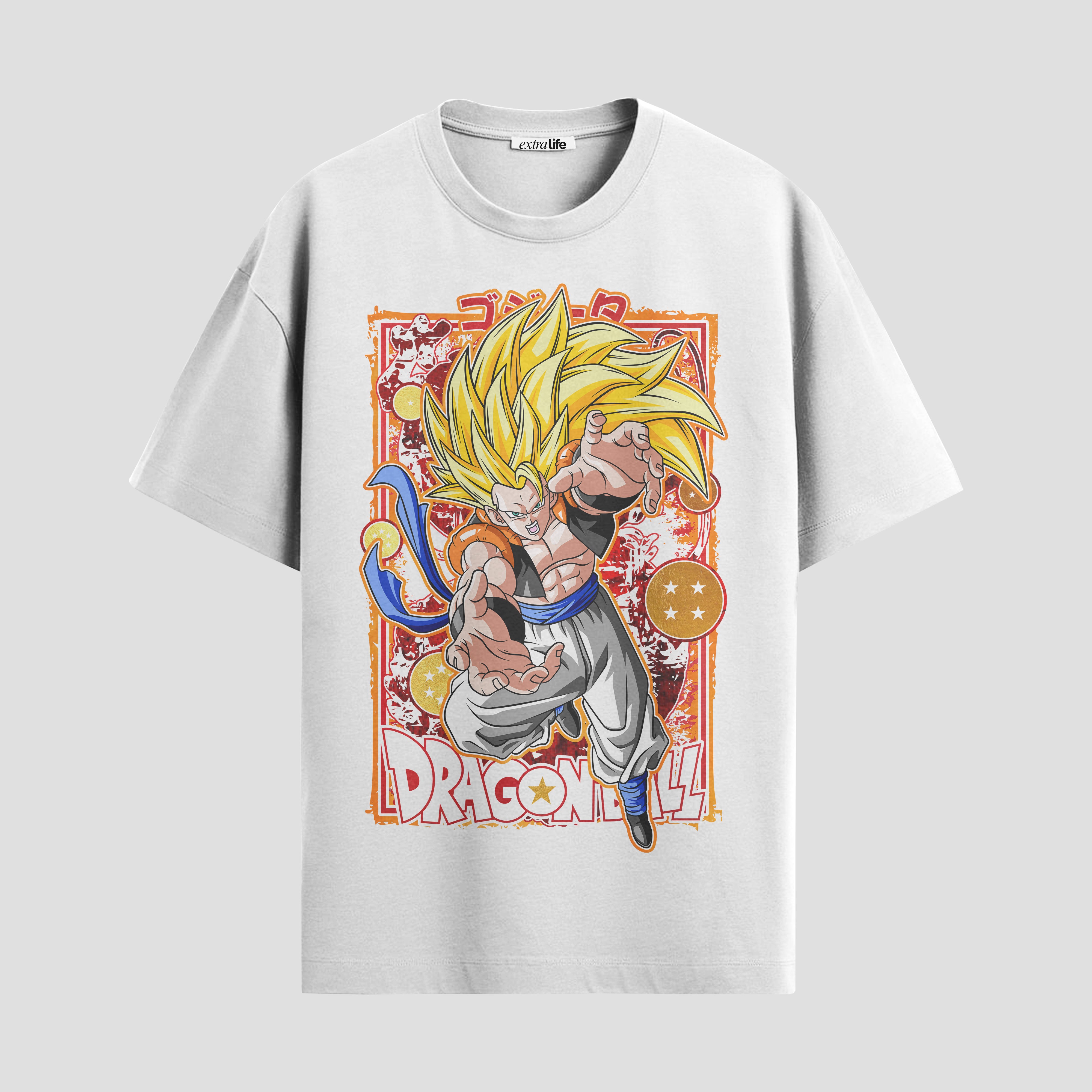 Playera urbana de anime y gaming ExtraLife MX, corte Standard Fit unisex ligero y transpirable en color Deep Black y Pure White, ropa de uso diario para gym y casual.