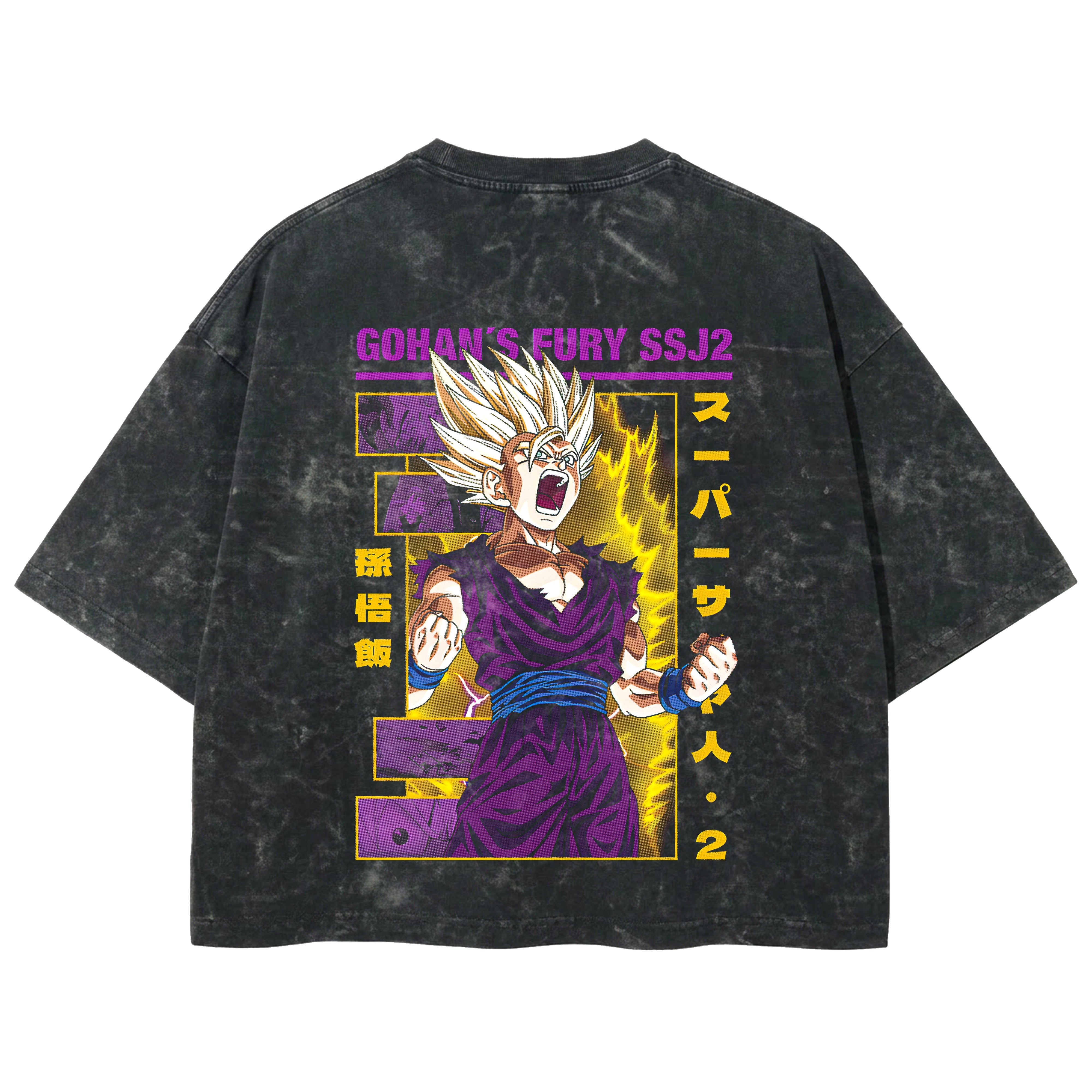 Playera streetwear premium de anime y gaming ExtraLife MX, corte boxy deluxe mineral wash heavyweight en color Acid Wash, moda urbana mexicana de culto.