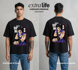 El Poder de las Esferas | La Bestia Interior #00740 - Playera Oversized Premium | Deep Black - Foto en modelo