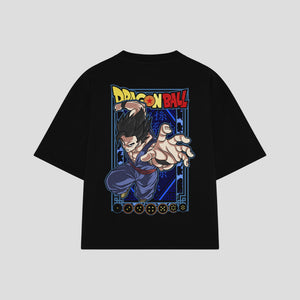 Playera streetwear premium de anime y gaming ExtraLife MX, corte oversized drop shoulder ligero y fresco en color Deep Black y Off-White, moda urbana mexicana de culto.