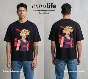 El Poder de las Esferas | El Mas Poderoso del Hijo #00743 - Playera Oversized Premium | Deep Black - Foto en modelo