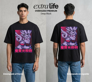 El Poder de las Esferas | El Hijo del Guerrero #00745 - Playera Oversized Premium | Deep Black - Foto en modelo