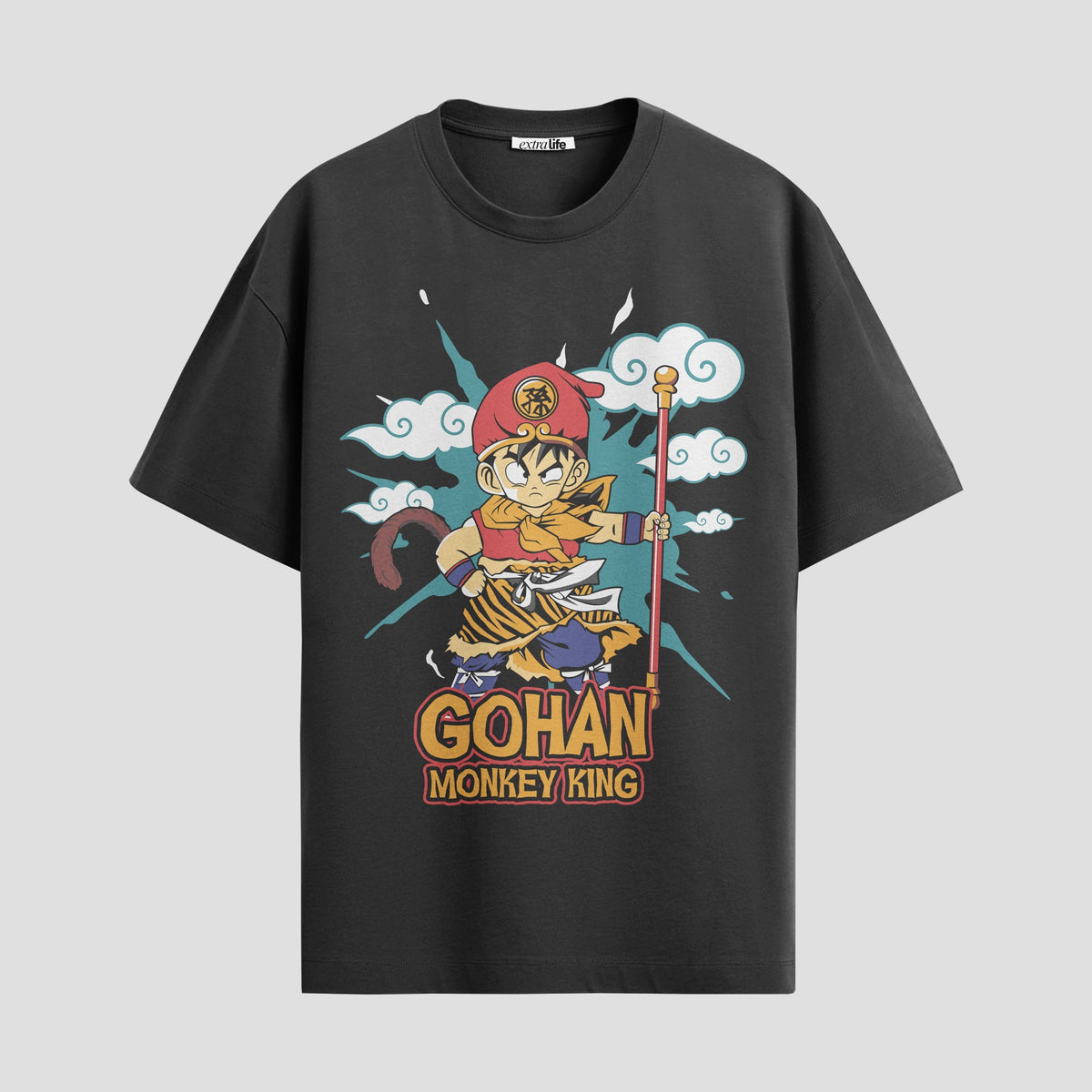 Playera urbana de anime y gaming ExtraLife MX, corte Classic Premium unisex ligero y transpirable en color Deep Black y Pure White, ropa de uso diario para gym y casual.