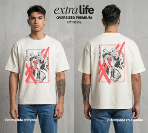 El Poder de las Esferas | La Perfeccion Genetica #00750 - Playera Oversized Premium | Off White - Foto en modelo