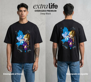 El Poder de las Esferas | Guerrero de las Estrellas #00753 - Playera Oversized Premium | Deep Black - Foto en modelo