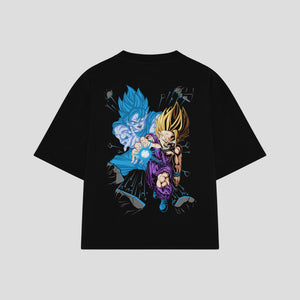 Playera streetwear premium de anime y gaming ExtraLife MX, corte oversized drop shoulder ligero y fresco en color Deep Black y Off-White, moda urbana mexicana de culto.