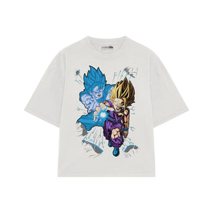 Playera streetwear premium de anime y gaming ExtraLife MX, corte oversized drop shoulder ligero y fresco en color Deep Black y Off-White, moda urbana mexicana de culto.