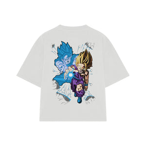 Playera streetwear premium de anime y gaming ExtraLife MX, corte oversized drop shoulder ligero y fresco en color Deep Black y Off-White, moda urbana mexicana de culto.
