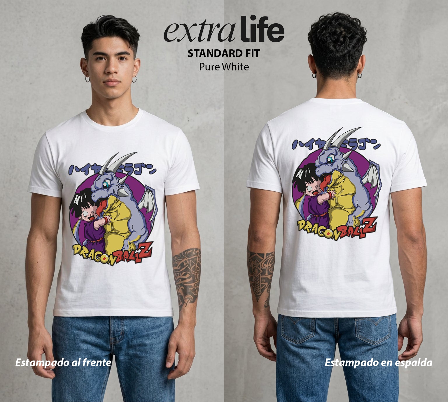 El Poder de las Esferas | El Hijo del Guerrero #00754 - Playera Standard Fit | Pure White - Foto en modelo