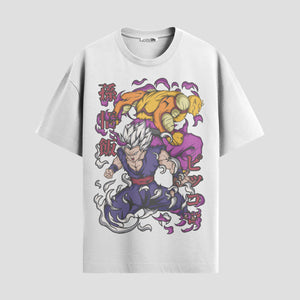 Playera urbana de anime y gaming ExtraLife MX, corte Standard Fit unisex ligero y transpirable en color Deep Black y Pure White, ropa de uso diario para gym y casual.