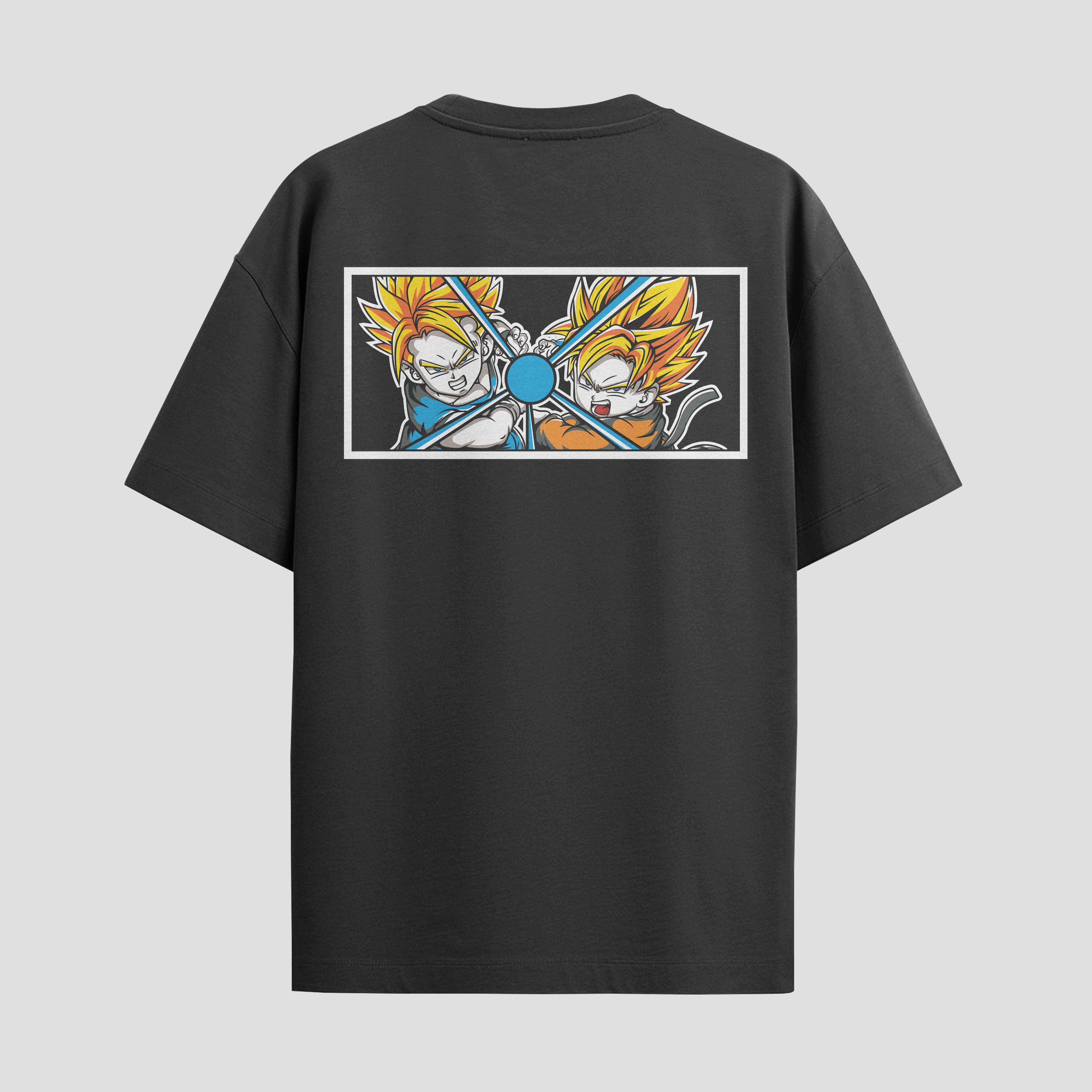 Playera urbana de anime y gaming ExtraLife MX, corte Standard Fit unisex ligero y transpirable en color Deep Black y Pure White, ropa de uso diario para gym y casual.