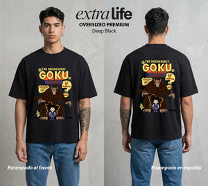 El Poder de las Esferas | El Elegido del Universo #00763 - Playera Oversized Premium | Deep Black - Foto en modelo