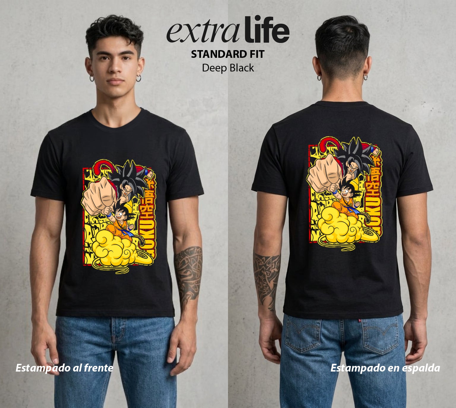 El Poder de las Esferas | Guerrero de las Estrellas #00768 - Playera Standard Fit | Deep Black - Foto en modelo