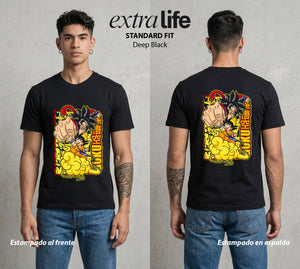 El Poder de las Esferas | Guerrero de las Estrellas #00768 - Playera Standard Fit | Deep Black - Foto en modelo