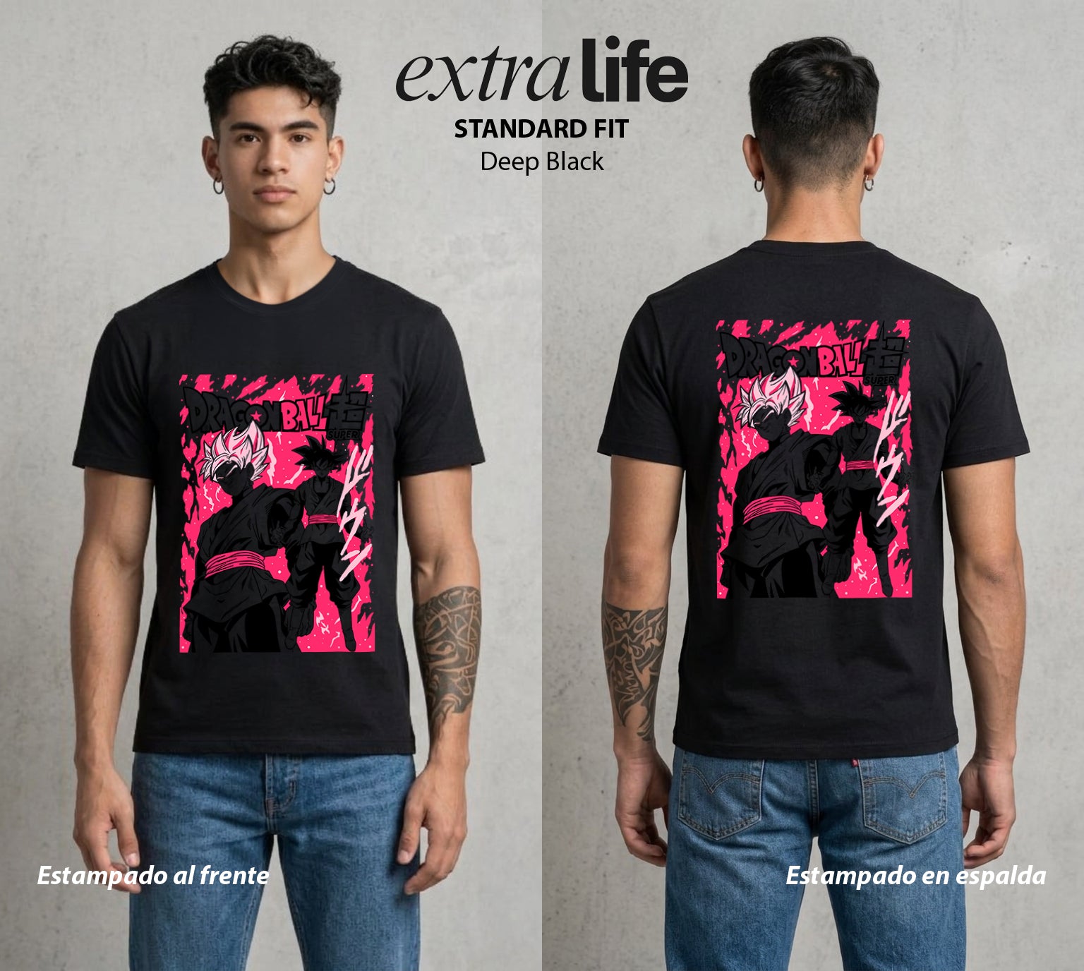 El Poder de las Esferas | Guerrero de las Estrellas #00777 - Playera Standard Fit | Deep Black - Foto en modelo