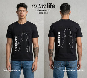 El Poder de las Esferas | El Saiyajin del Bien #00779 - Playera Standard Fit | Deep Black - Foto en modelo