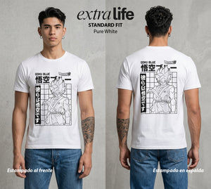 El Poder de las Esferas | El Saiyajin del Bien #00779 - Playera Standard Fit | Pure White - Foto en modelo