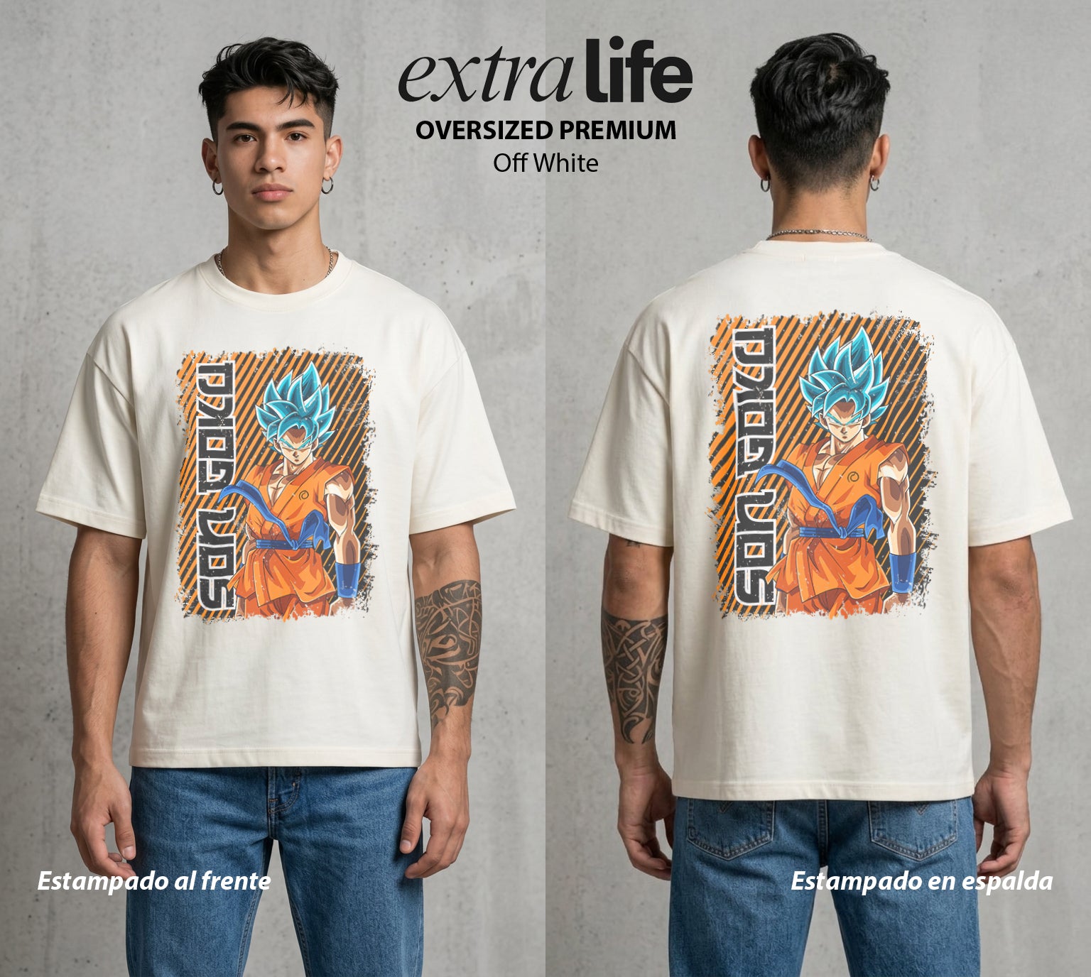 El Poder de las Esferas | Poder sin Limite #00780 - Playera Oversized Premium | Off White - Foto en modelo