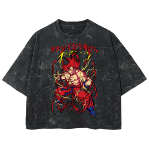 Playera streetwear premium de anime y gaming ExtraLife MX, corte boxy deluxe mineral wash heavyweight en color Acid Wash, moda urbana mexicana de culto.