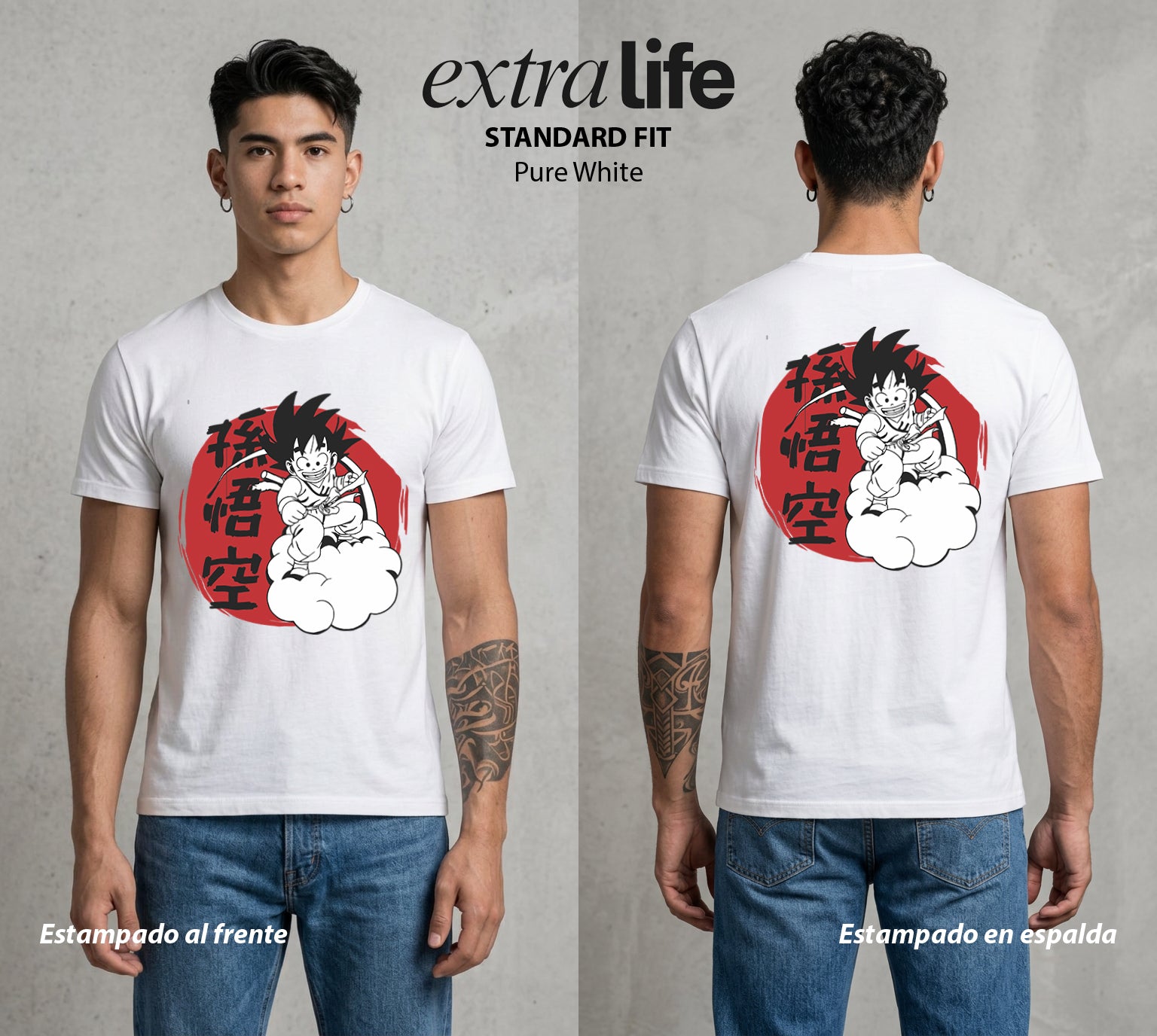 El Poder de las Esferas | Guerrero de las Estrellas #00784 - Playera Standard Fit | Pure White - Foto en modelo