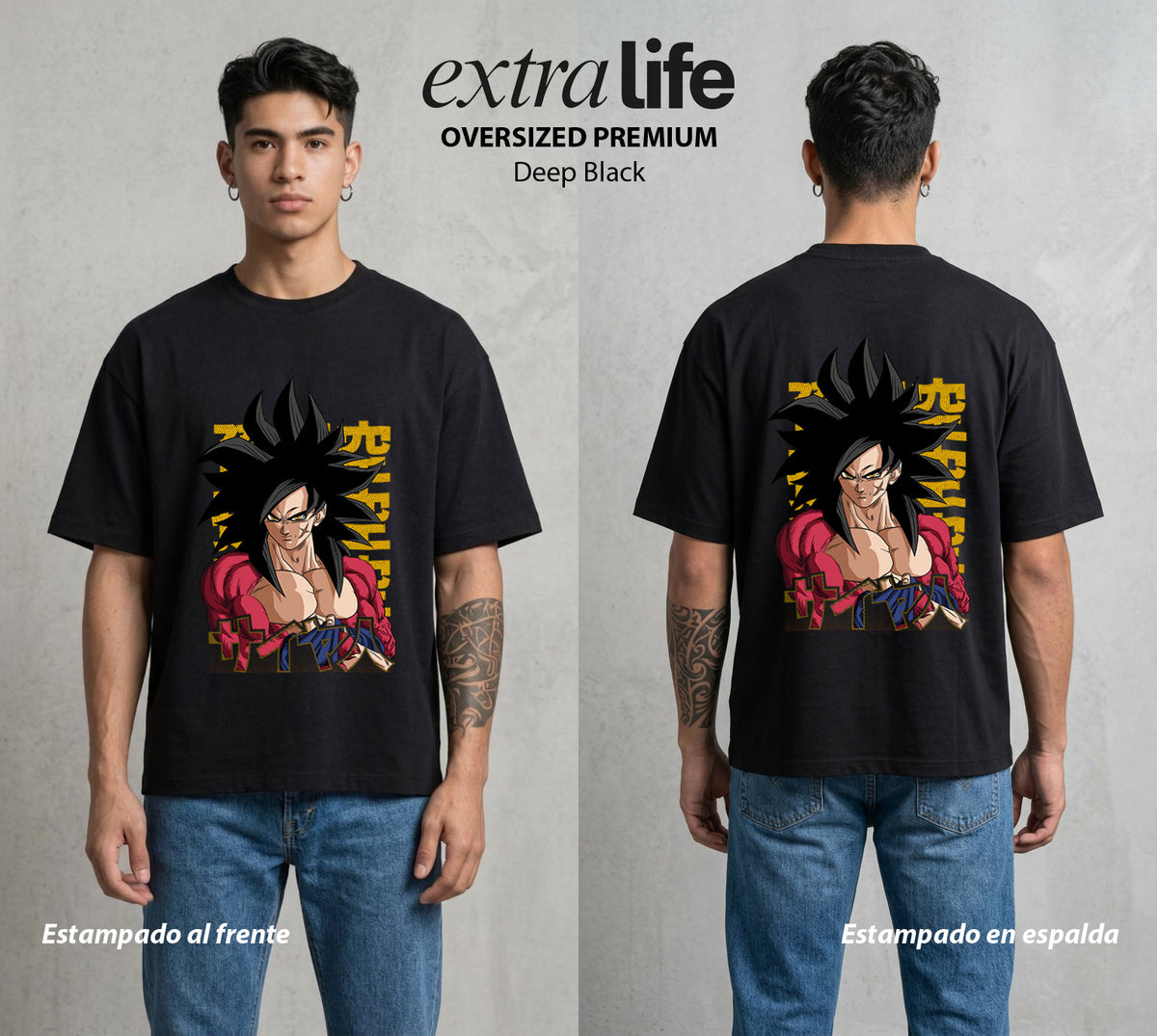 El Poder de las Esferas | Poder sin Limite #00799 - Playera Oversized Premium | Deep Black - Foto en modelo