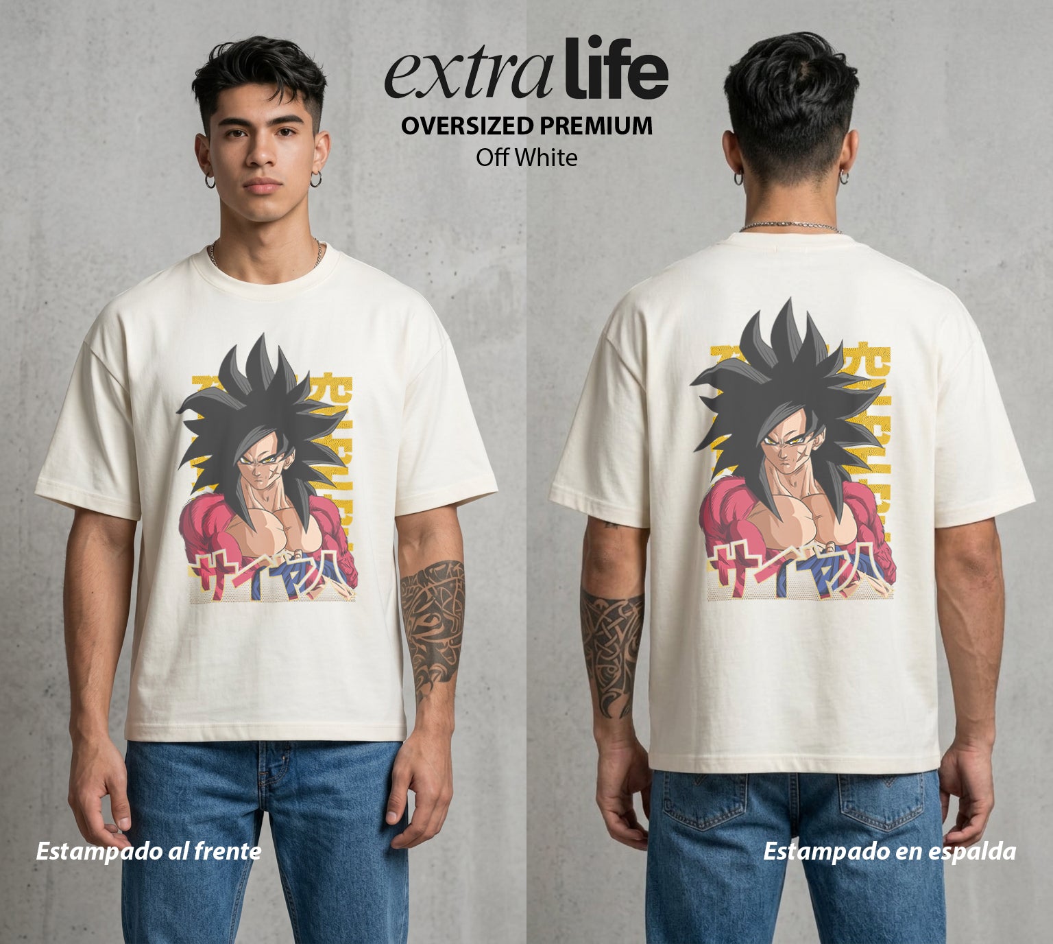 El Poder de las Esferas | Poder sin Limite #00799 - Playera Oversized Premium | Off White - Foto en modelo
