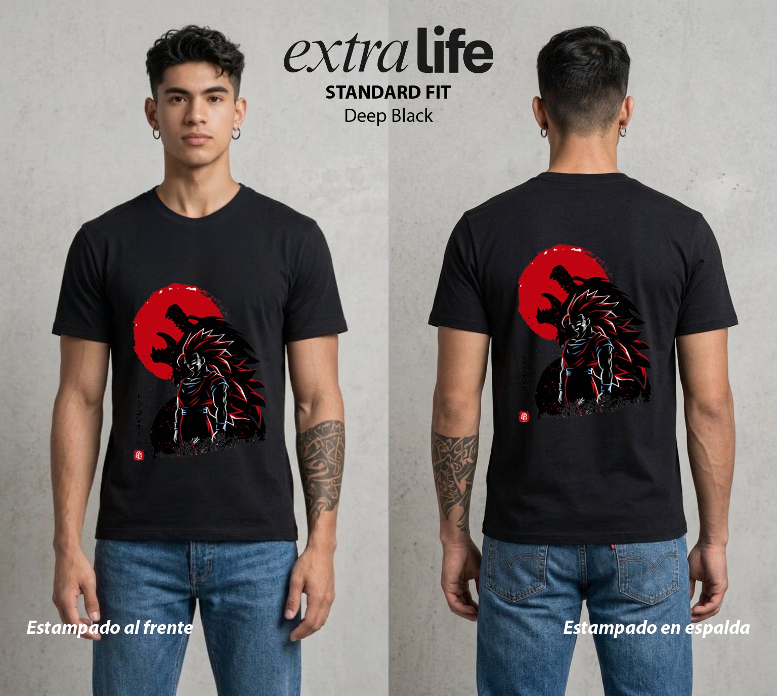 El Poder de las Esferas | Guerrero de las Estrellas #00801 - Playera Standard Fit | Deep Black - Foto en modelo