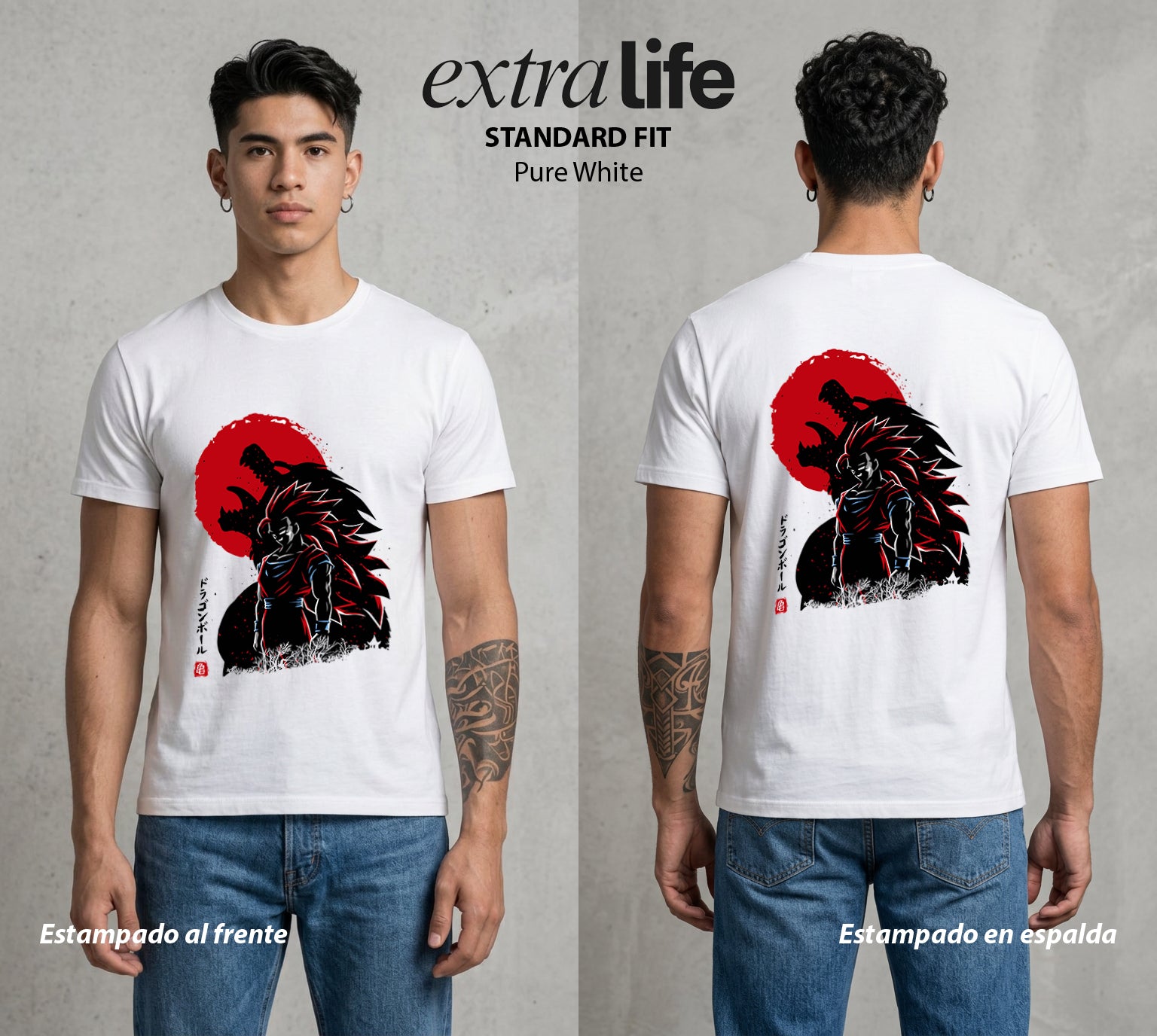 El Poder de las Esferas | Guerrero de las Estrellas #00801 - Playera Standard Fit | Pure White - Foto en modelo
