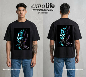 El Poder de las Esferas | Guerrero de las Estrellas #00805 - Playera Oversized Premium | Deep Black - Foto en modelo
