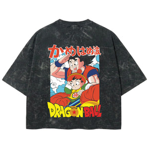 Playera streetwear premium de anime y gaming ExtraLife MX, corte boxy deluxe mineral wash heavyweight en color Acid Wash, moda urbana mexicana de culto.