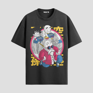 Playera urbana de anime y gaming ExtraLife MX, corte Standard Fit unisex ligero y transpirable en color Deep Black y Pure White, ropa de uso diario para gym y casual.